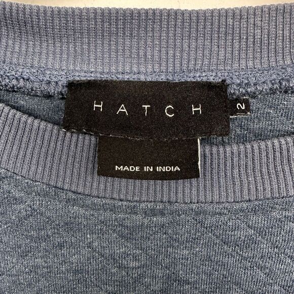 Hatch Quilted Maternity Sweatshirt  Sz 2 (M)  Blue Round Neck Relaxed Loungewear - Picture 3 of 11